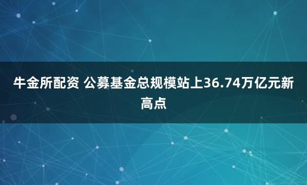 牛金所配资 公募基金总规模站上36.74万亿元新高点
